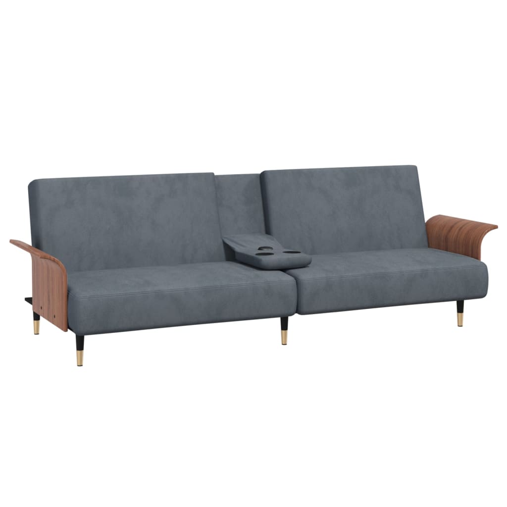 Dark Gray Sofa Bed with Cup Holders C47153