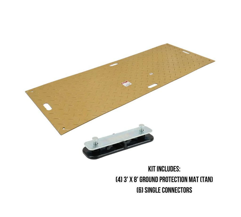 4 Pcs Tan Ground Protection Mats with 6 Pcs Connectors M127
