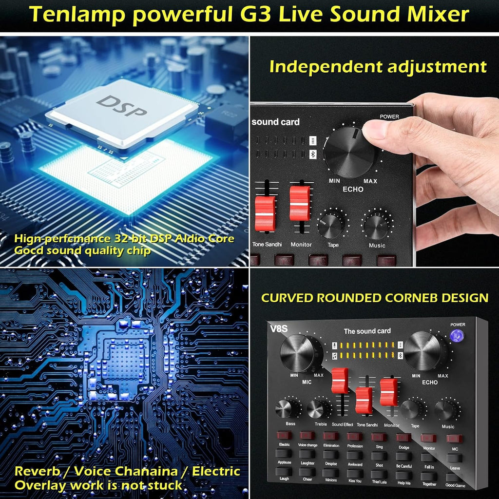 Condenser Microphone Bundle with Adjustable Microphone Stand O884366