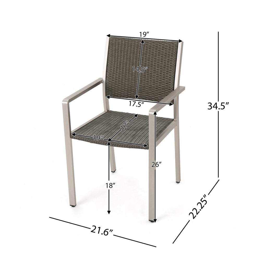 Outdoor Aluminum 9 Seater Wicker 5 Piece Dining Set L42280