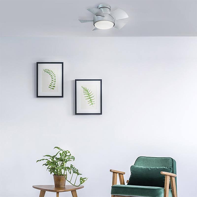 Matte White Flush Mount Ceiling Fan E136673