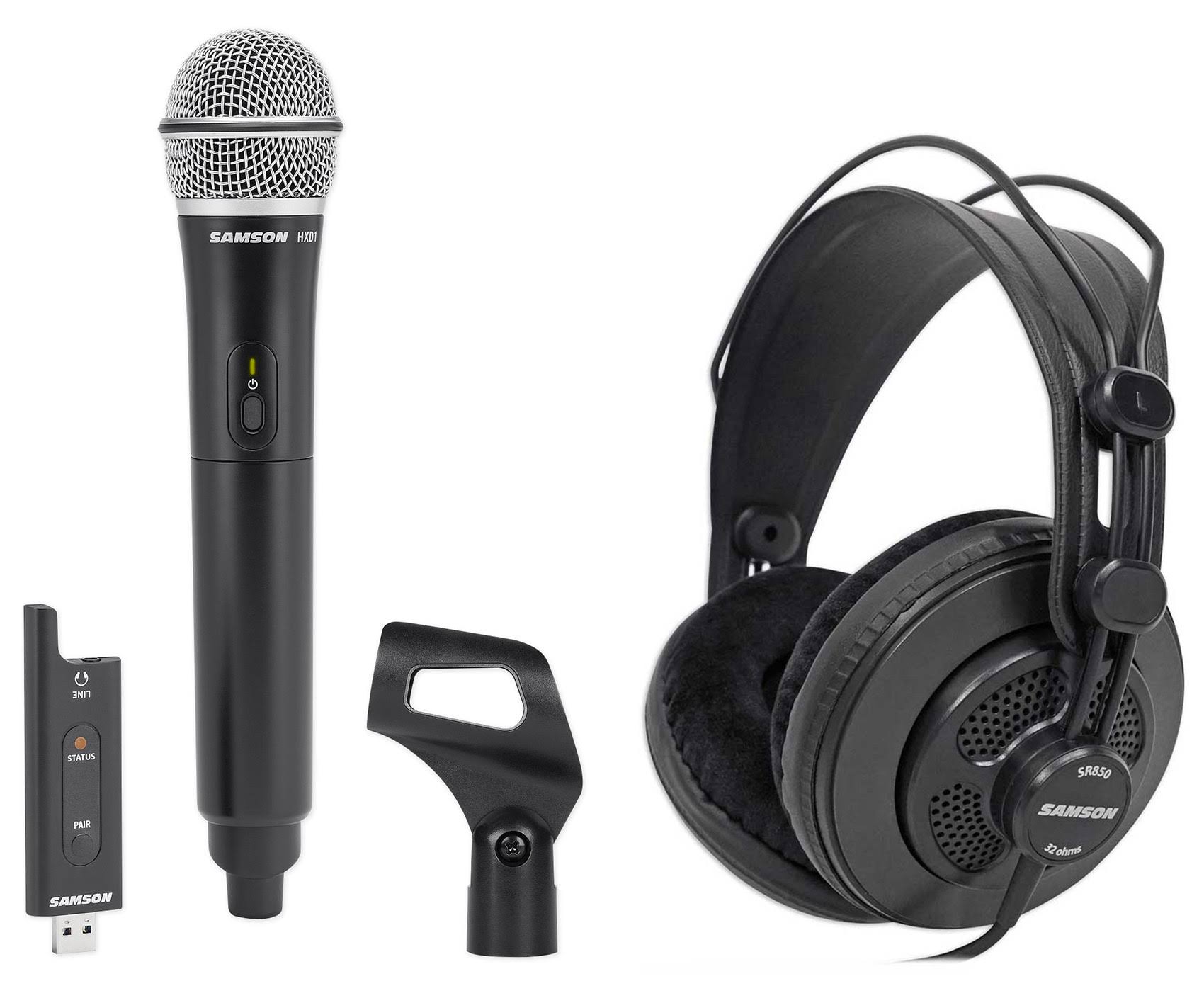 Wireless USB Podcasting Microphone with Mic Clip and Headphones U56751