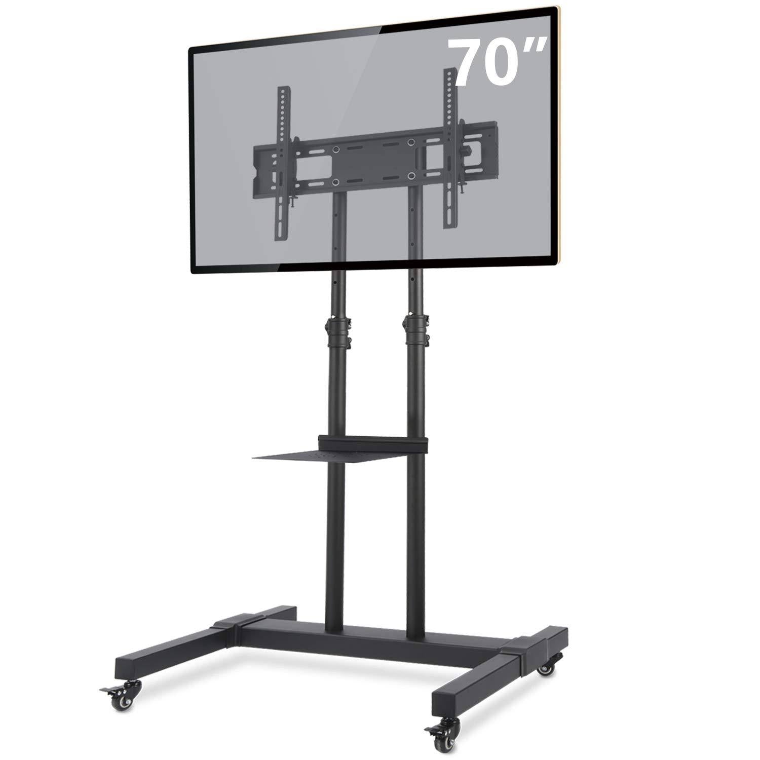 Mobile TV Stand Rolling TV Cart with Mount on Lockable Wheels S863
