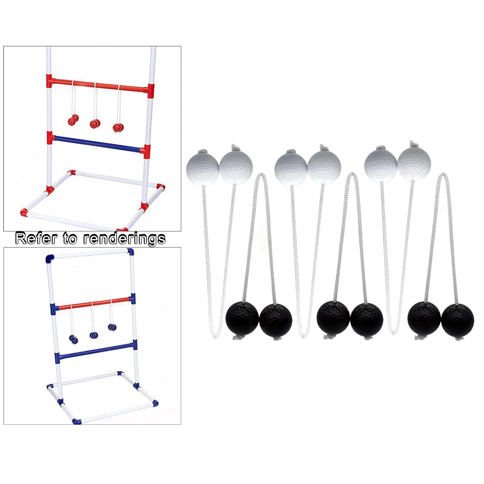 Ladder Toss Game with Golf Balls, Black and White K74626
