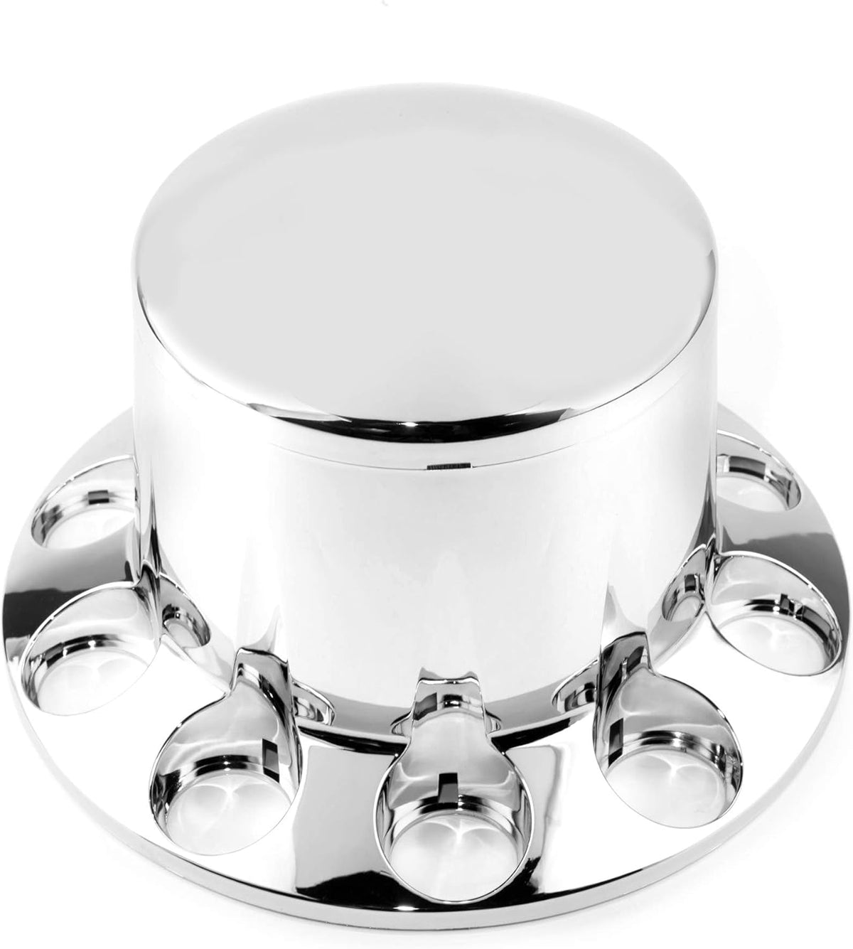 1PC Chrome Axle Wheel Cover Hub Caps Kit with Screw-on Lug Nuts for Semi Truck C990320