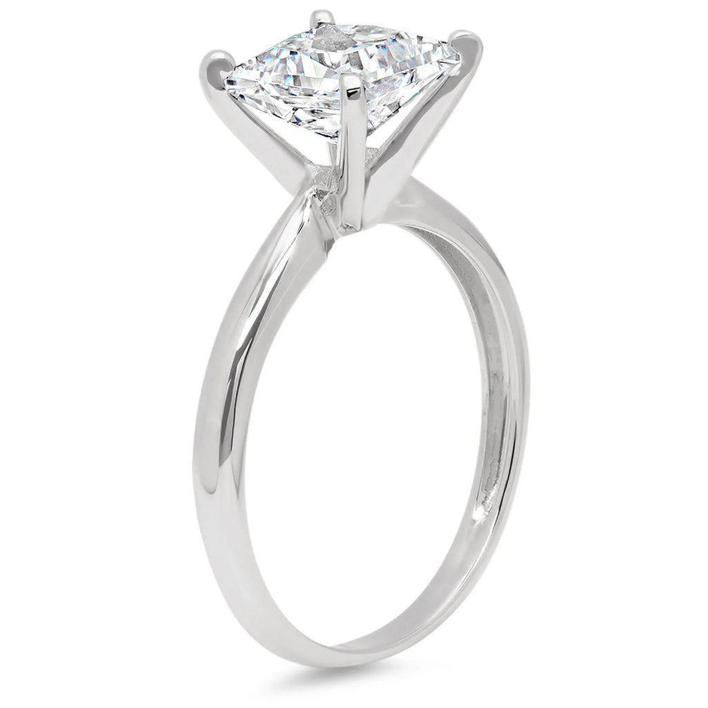 Moissanite Princess Cut Solitaire Ring V9675