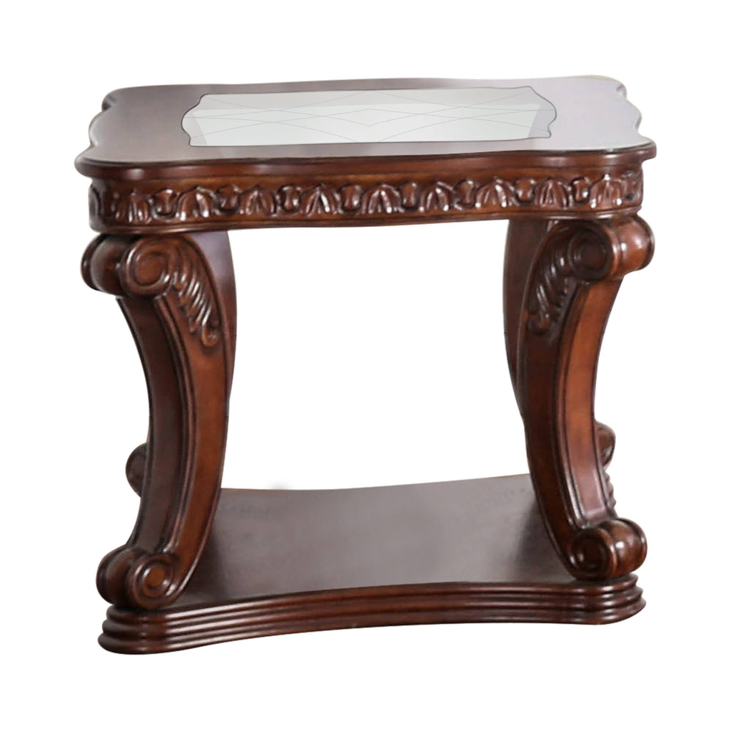 Brown Oak Solid Wood End Table V235303