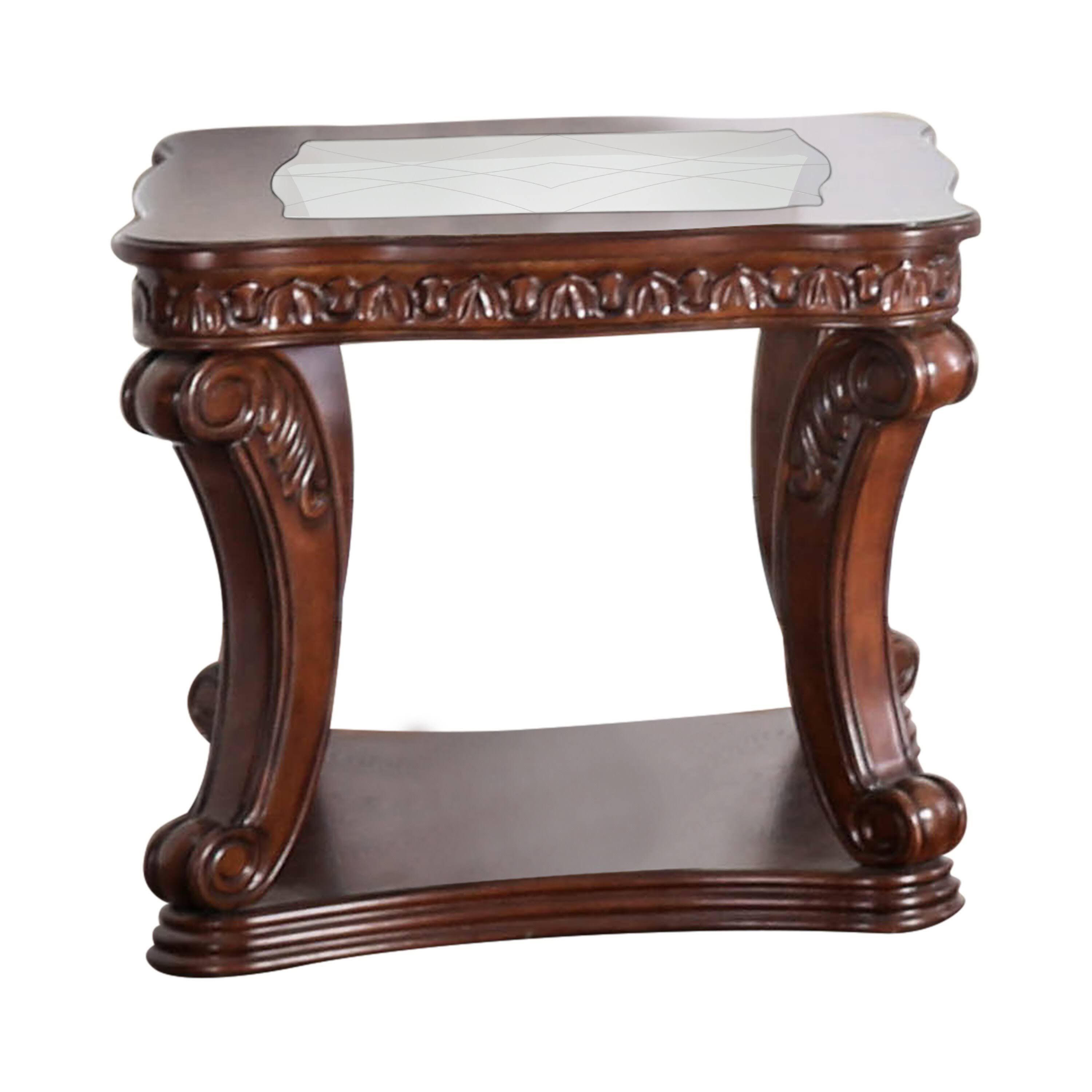 Brown Oak Solid Wood End Table V235303
