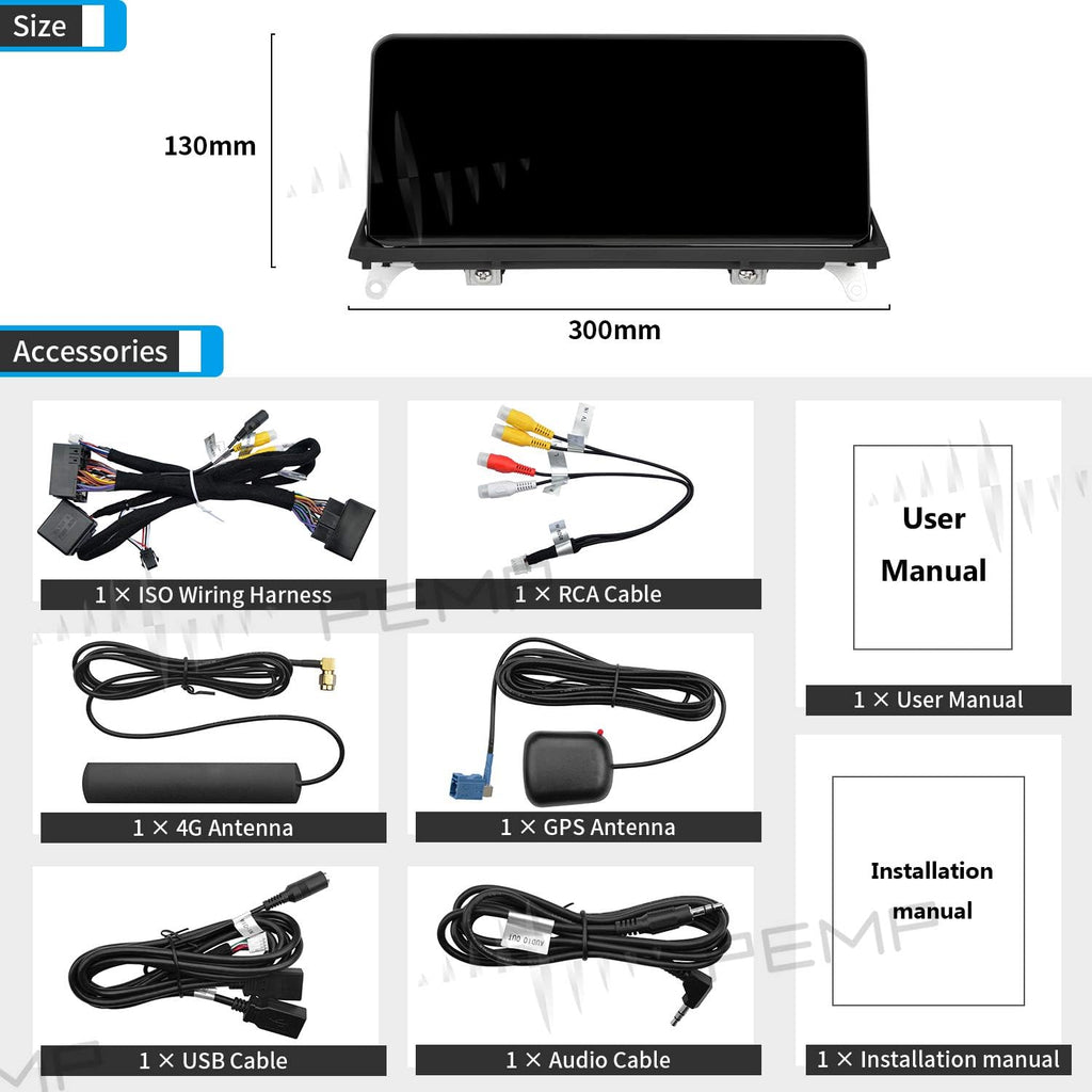 Blue Anti-Glare Vertical Screen 10.25” HD Screen for BMW X5 X6 CIC (2010-2012) T6926