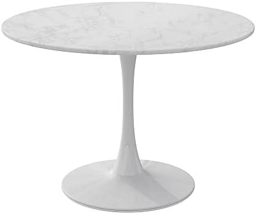 Round Dining Table with Marble Table Top Metal Base Pedestal Table V313873