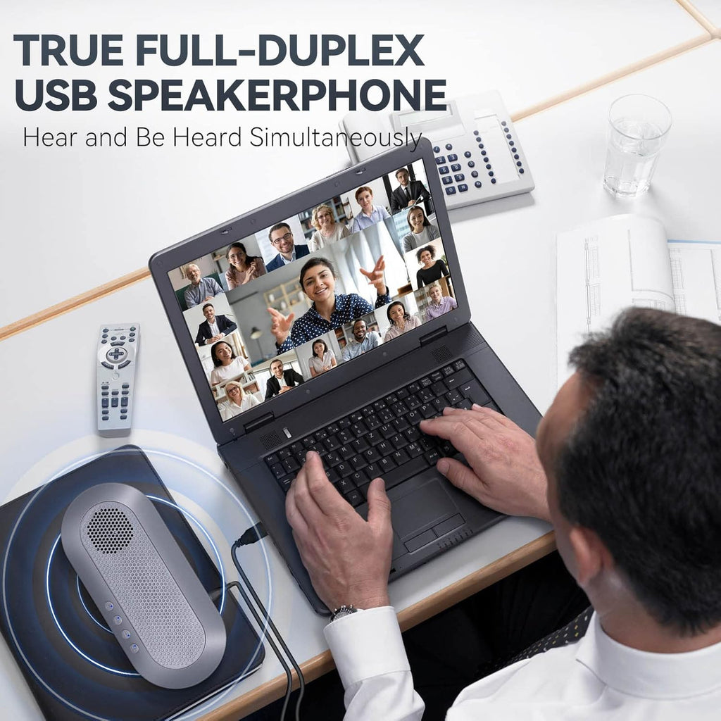 Pack of 2 USB Speakerphone with 360° Omnidirectional Microphone T360