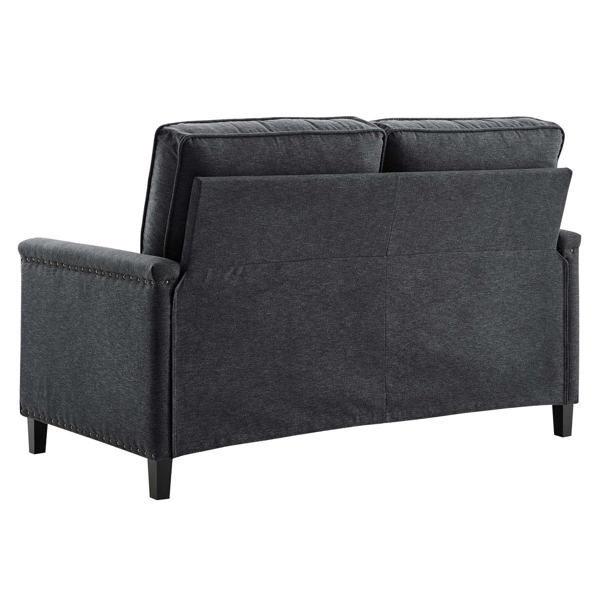 Dark Grey Fabric Loveseat Sofa D5800