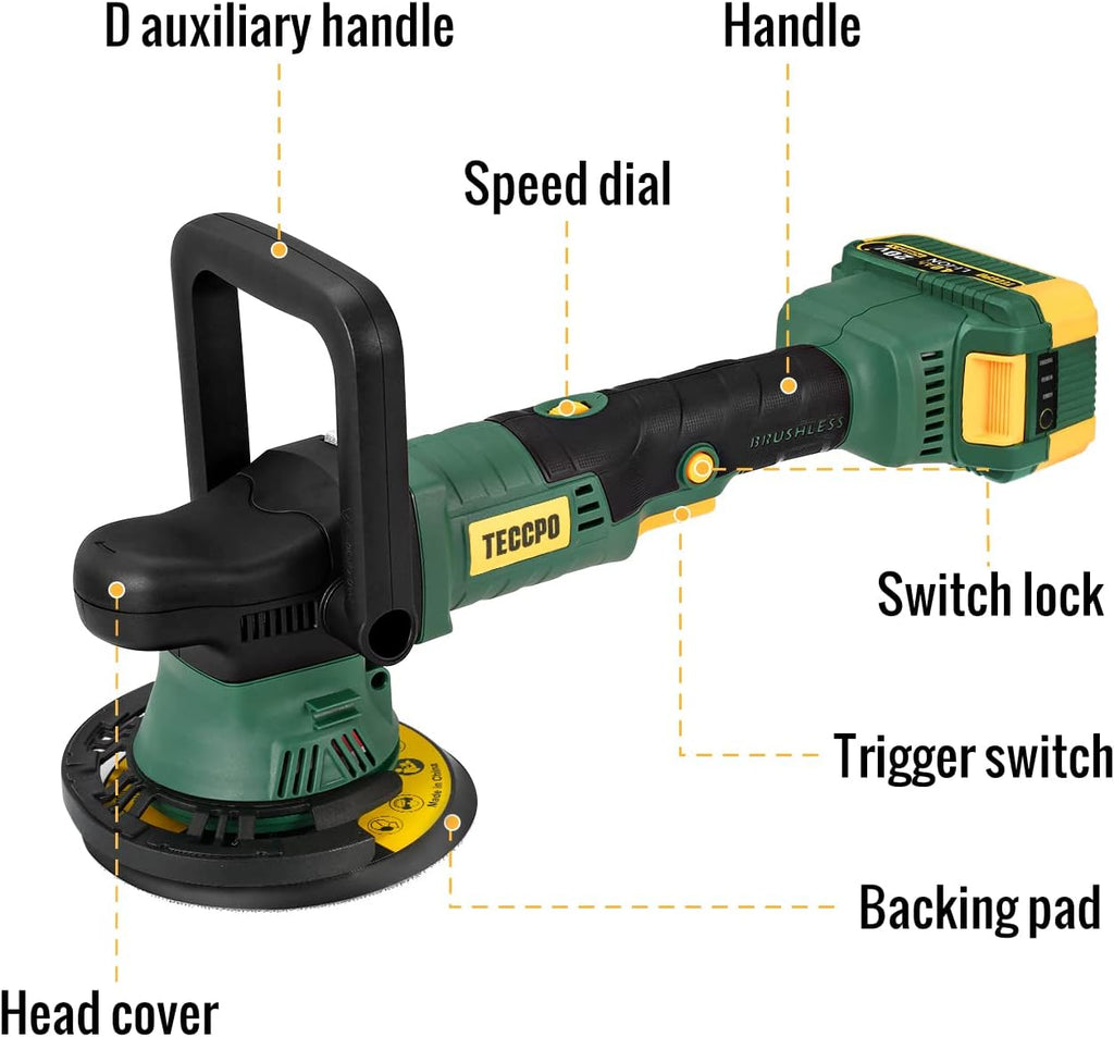 Cordless Brushless 6-Inch Dual Action Random Orbit Polisher with 4.0Ah Battery G169