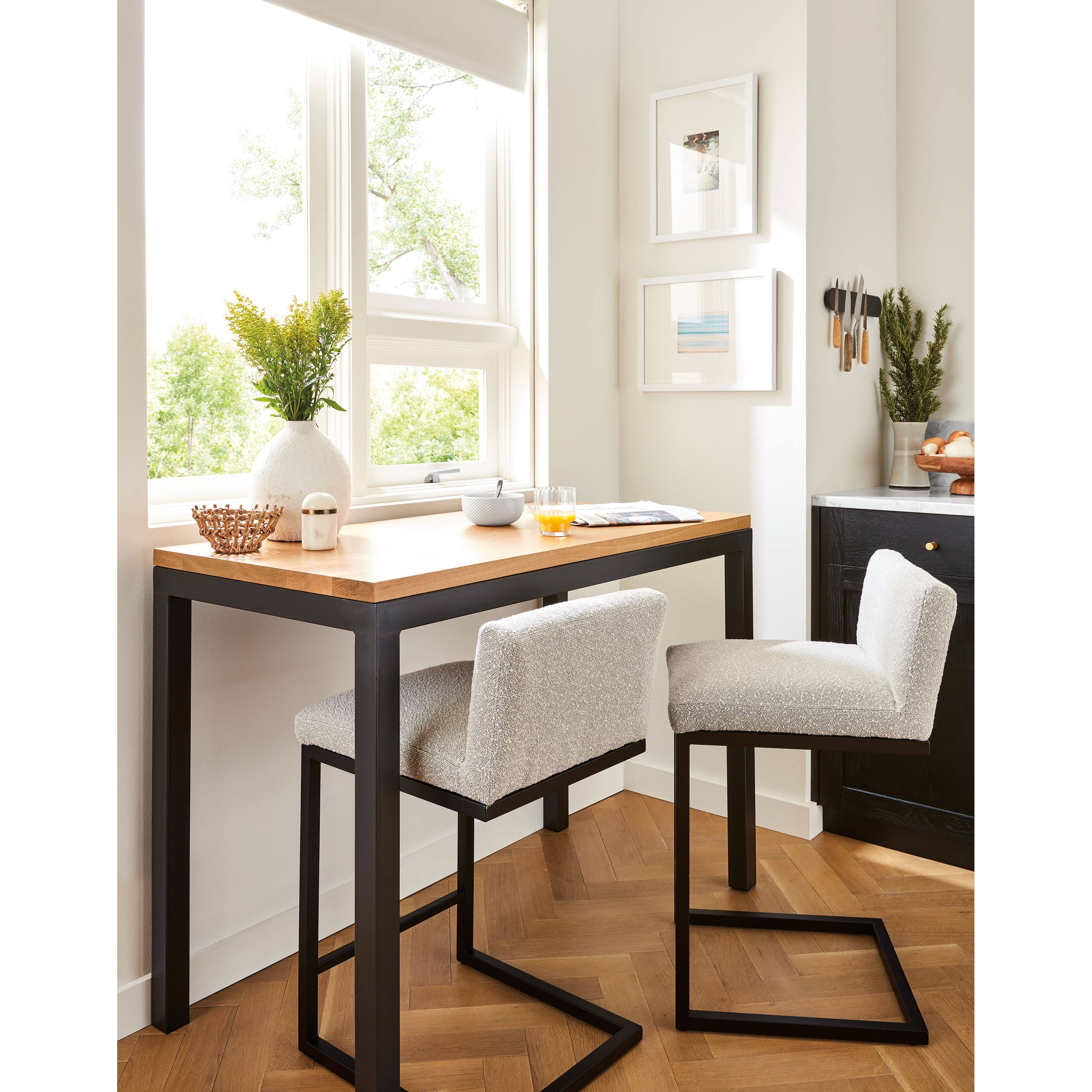 White Venatino Marble Top Parsons Counter Table N1398