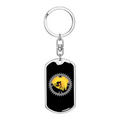 Stainless Steel or 18k Gold Swivel Dog Tag Keychain H6342