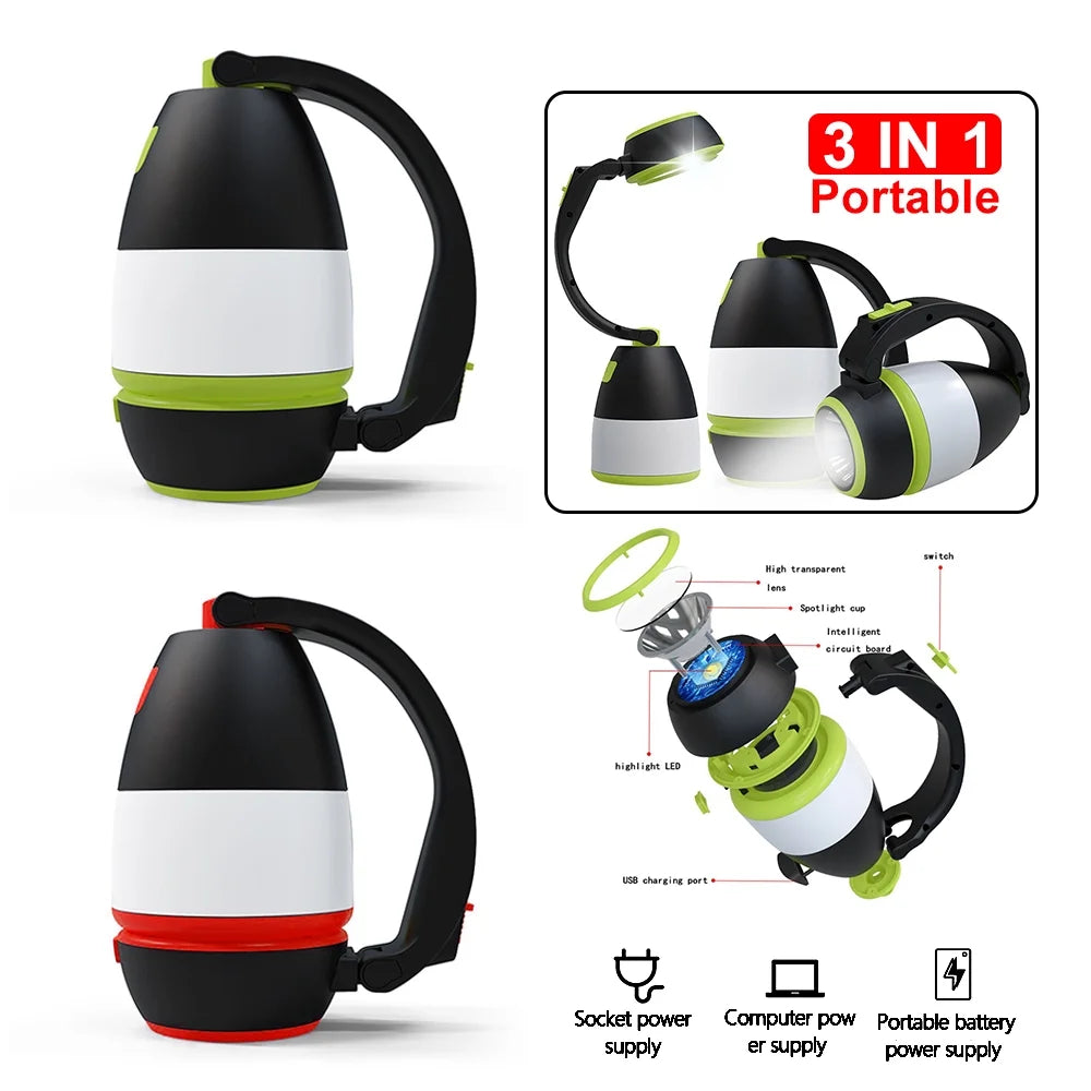 Rechargeable LED Camping Light with 5 Modes Z512