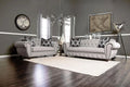 Gray Linen-like Fabric Sofa and Loveseat W716