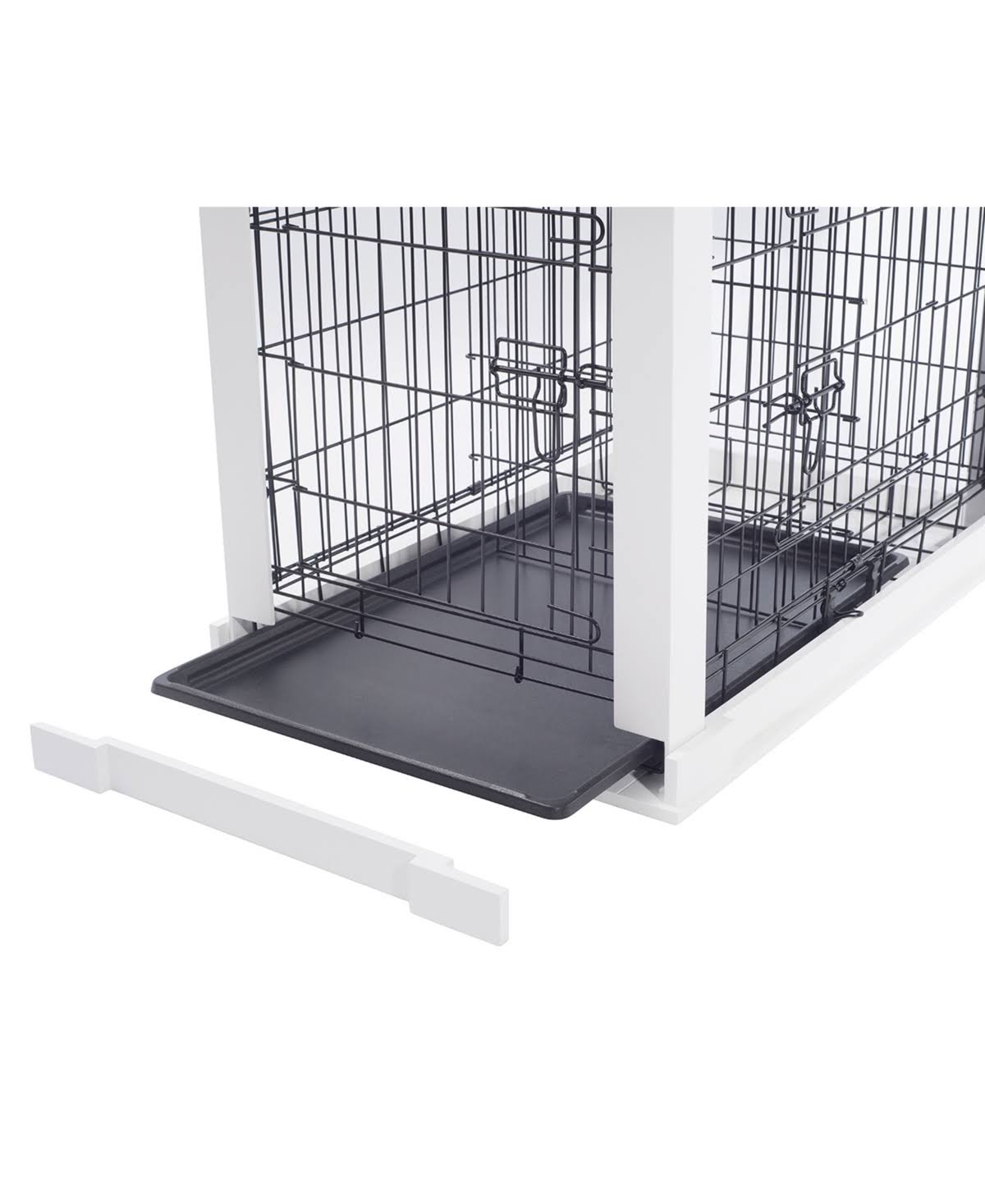 White Large Cage with Crate Cover I194186