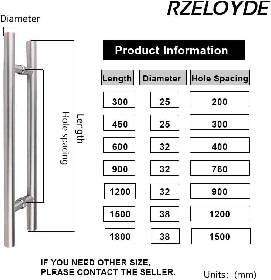 304 Stainless Steel Door Handle 24inches T8815