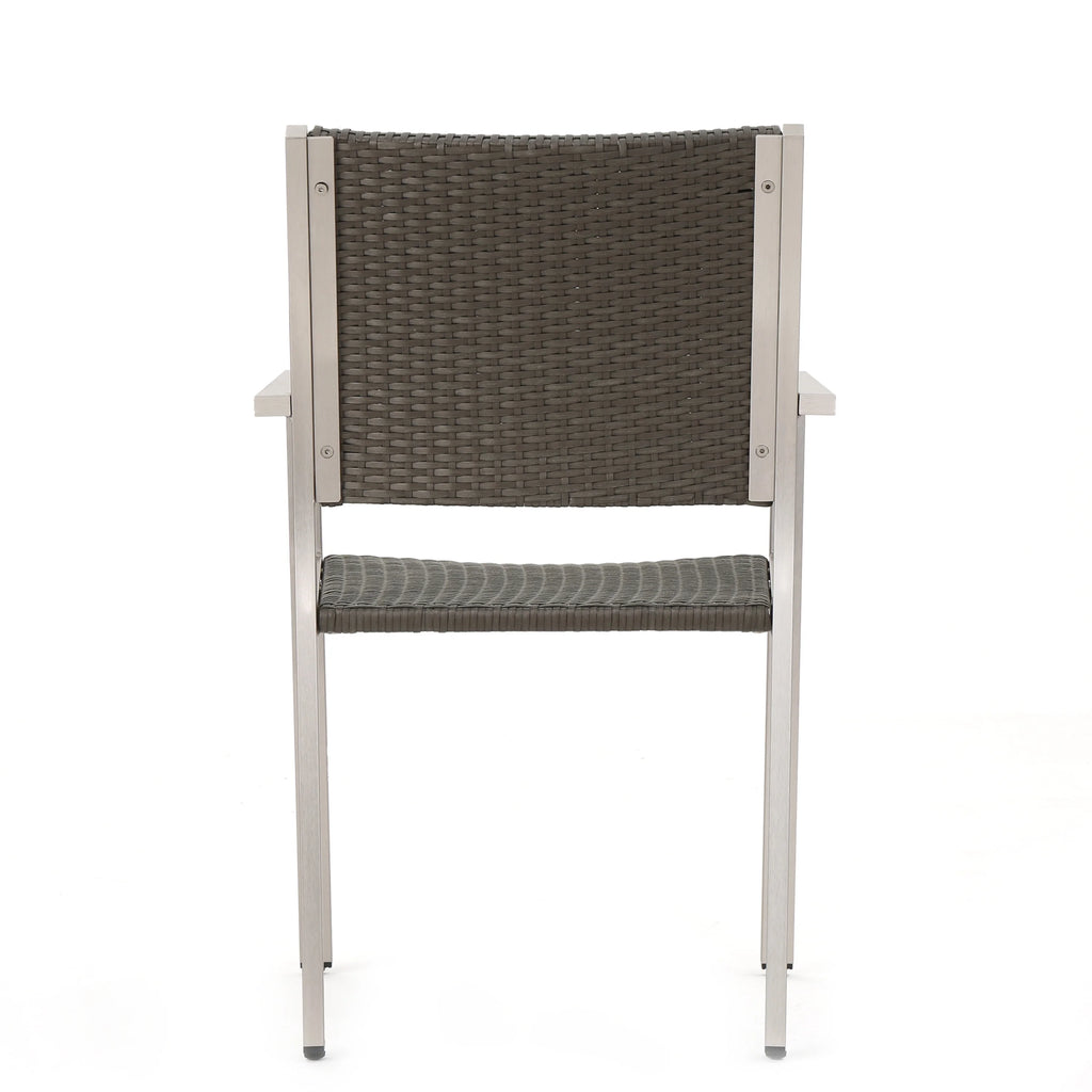 Outdoor Aluminum 9 Seater Wicker 5 Piece Dining Set L42280