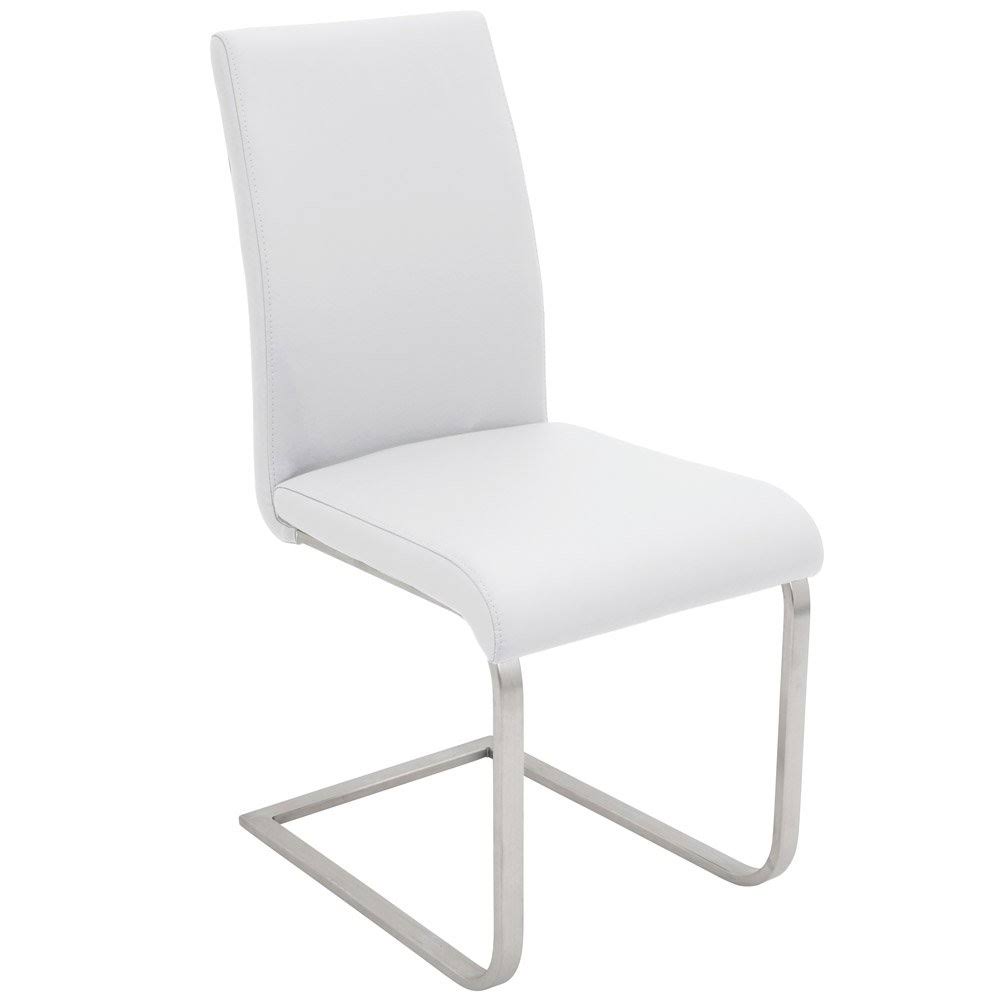 White Leather Dining Chair Set of 2 L7231