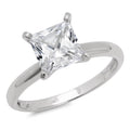 18K White Gold Solitaire Engagement Ring size 3.5 Y271492