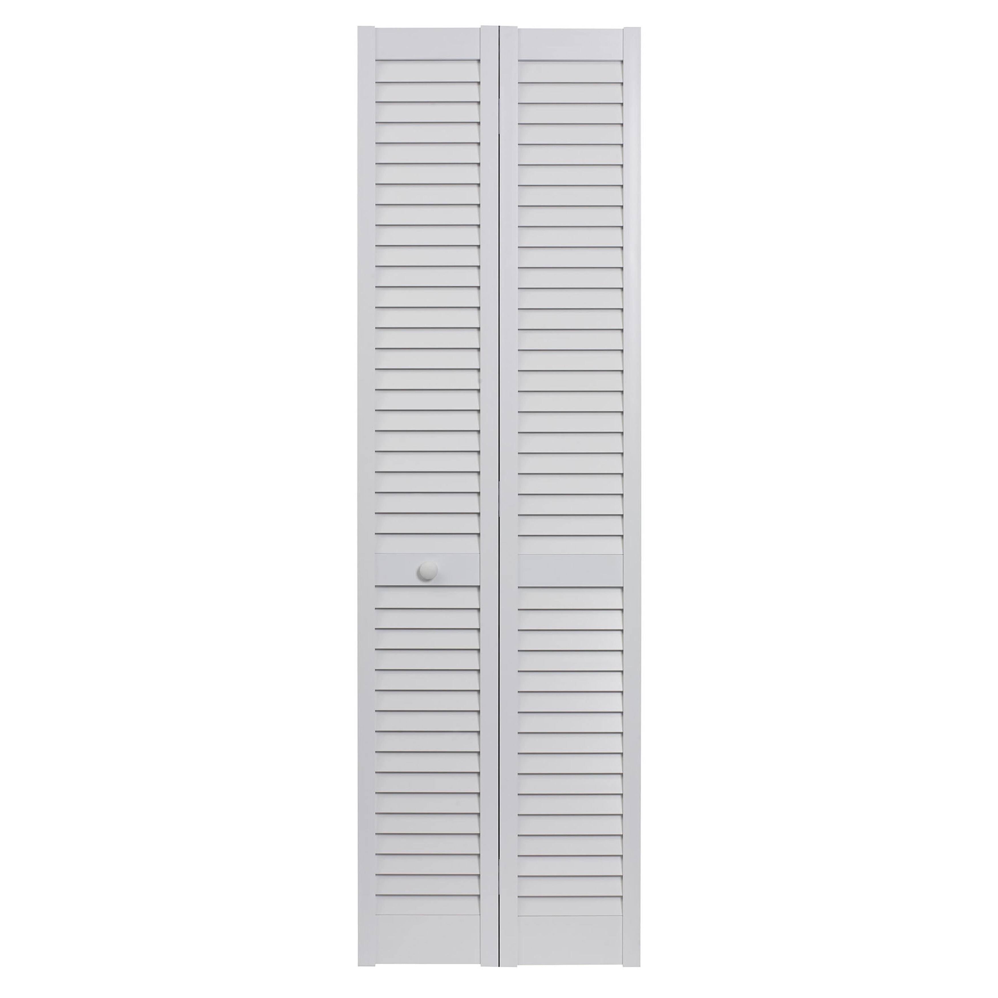 White PVC Louvered Bifold Door, 32 inch x 80 inch Y585165