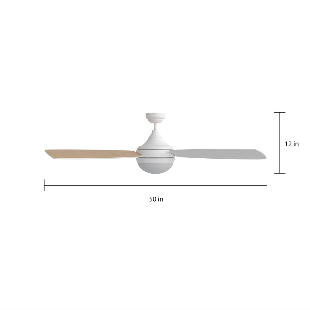 White LED Ceiling Fan with Remote X51727