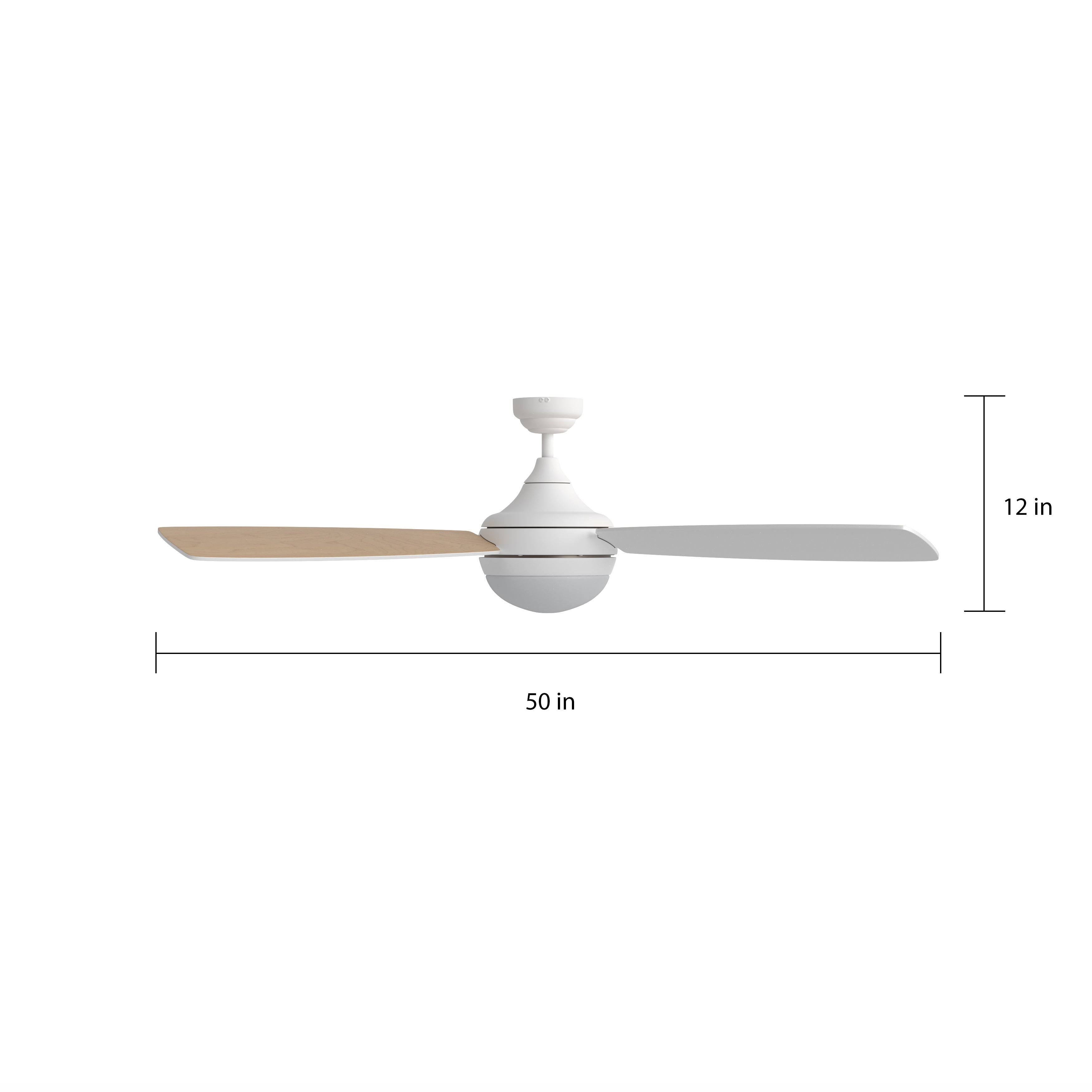 White LED Ceiling Fan with Remote X51727