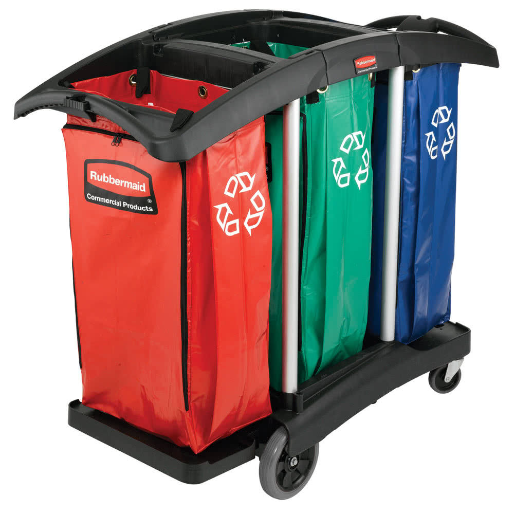 Tri-Bag Waste-Collection Recycling Cart S49754