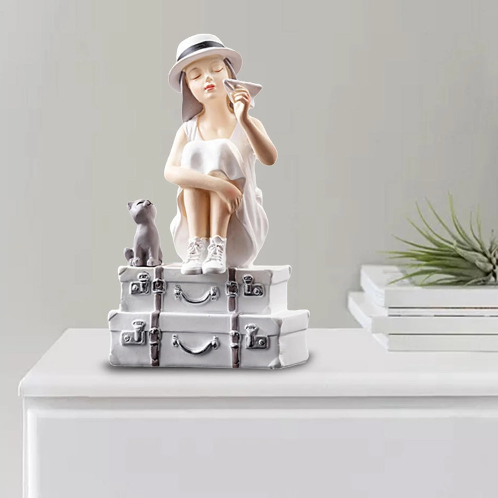Girl Figurine Statue Sculpture Desktop Ornament R291