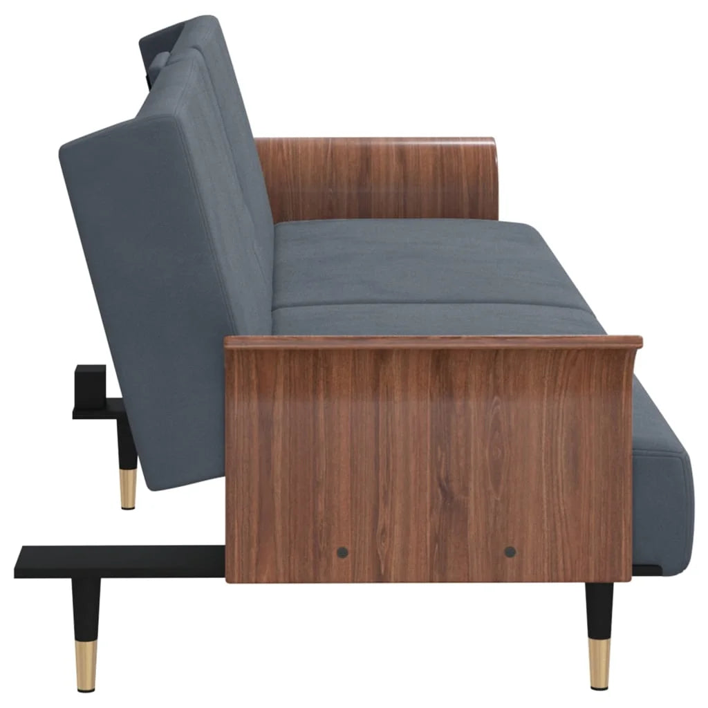 Dark Gray Sofa Bed with Cup Holders C47153
