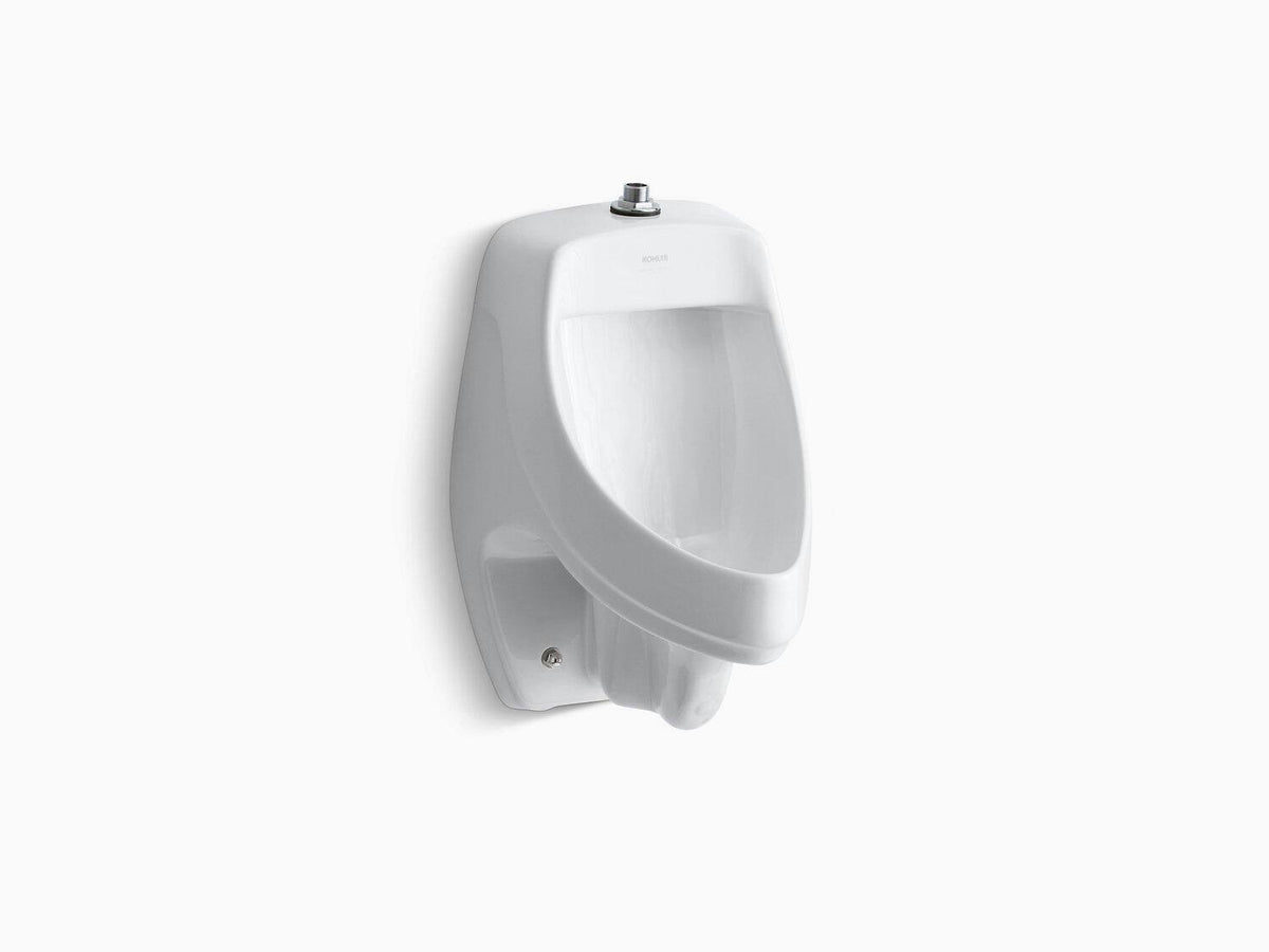 Black Elongated Urinal with Top Spud M38344
