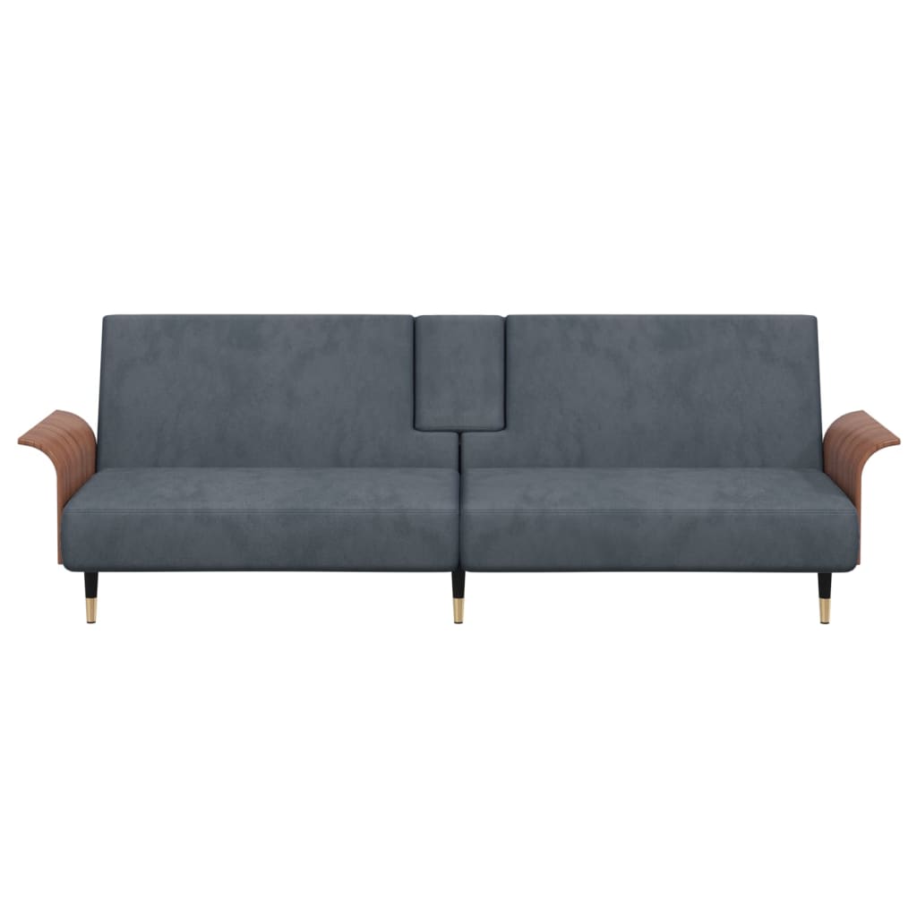 Dark Gray Sofa Bed with Cup Holders C47153