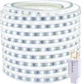 White 98.4ft LED Strip Light 6000K 110V Flexible Plug-in Tape Lighting Y42605