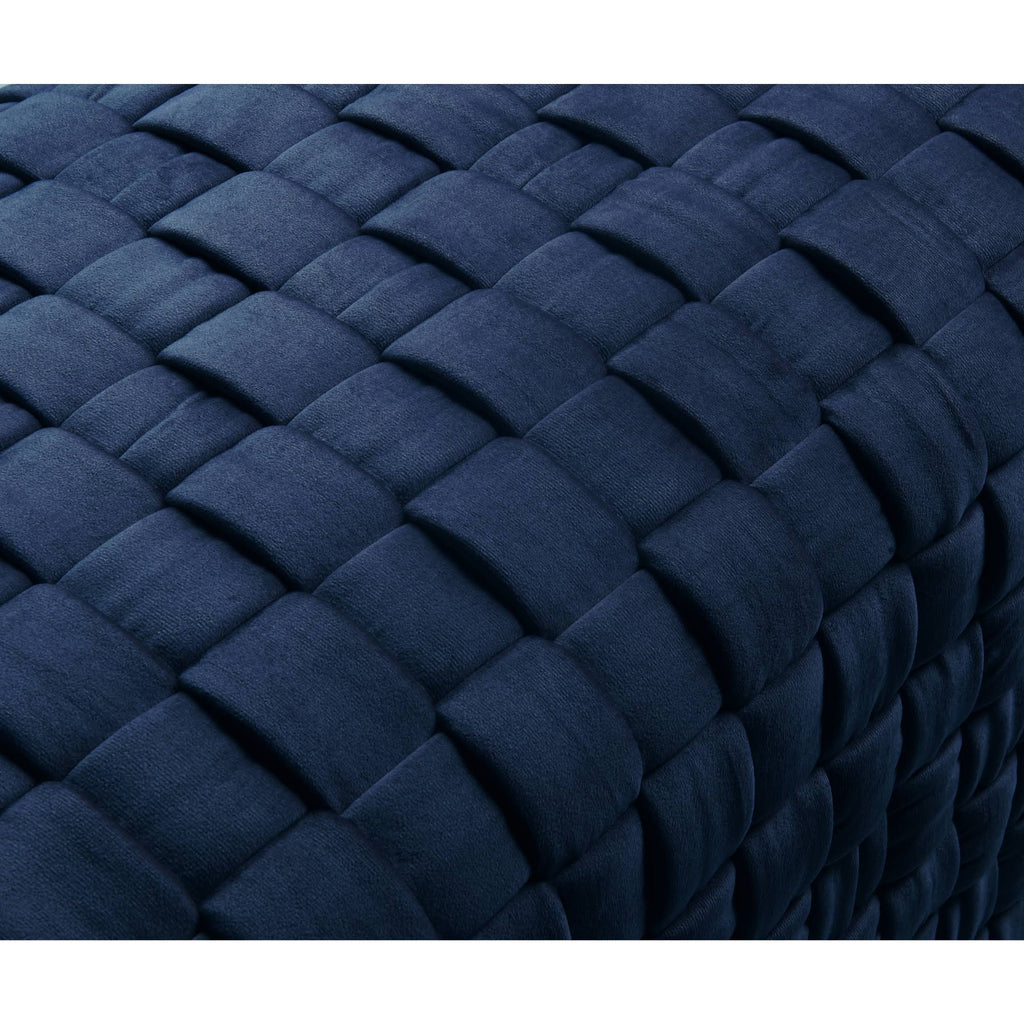 Navy Gold Velvet Cube Ottoman A843