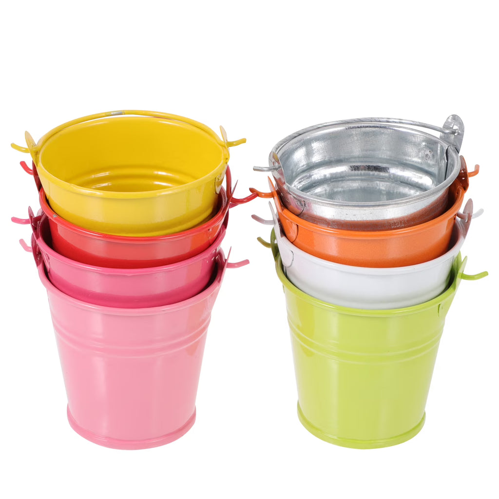 16 Pcs Iron Mini Tin Bucket V33888