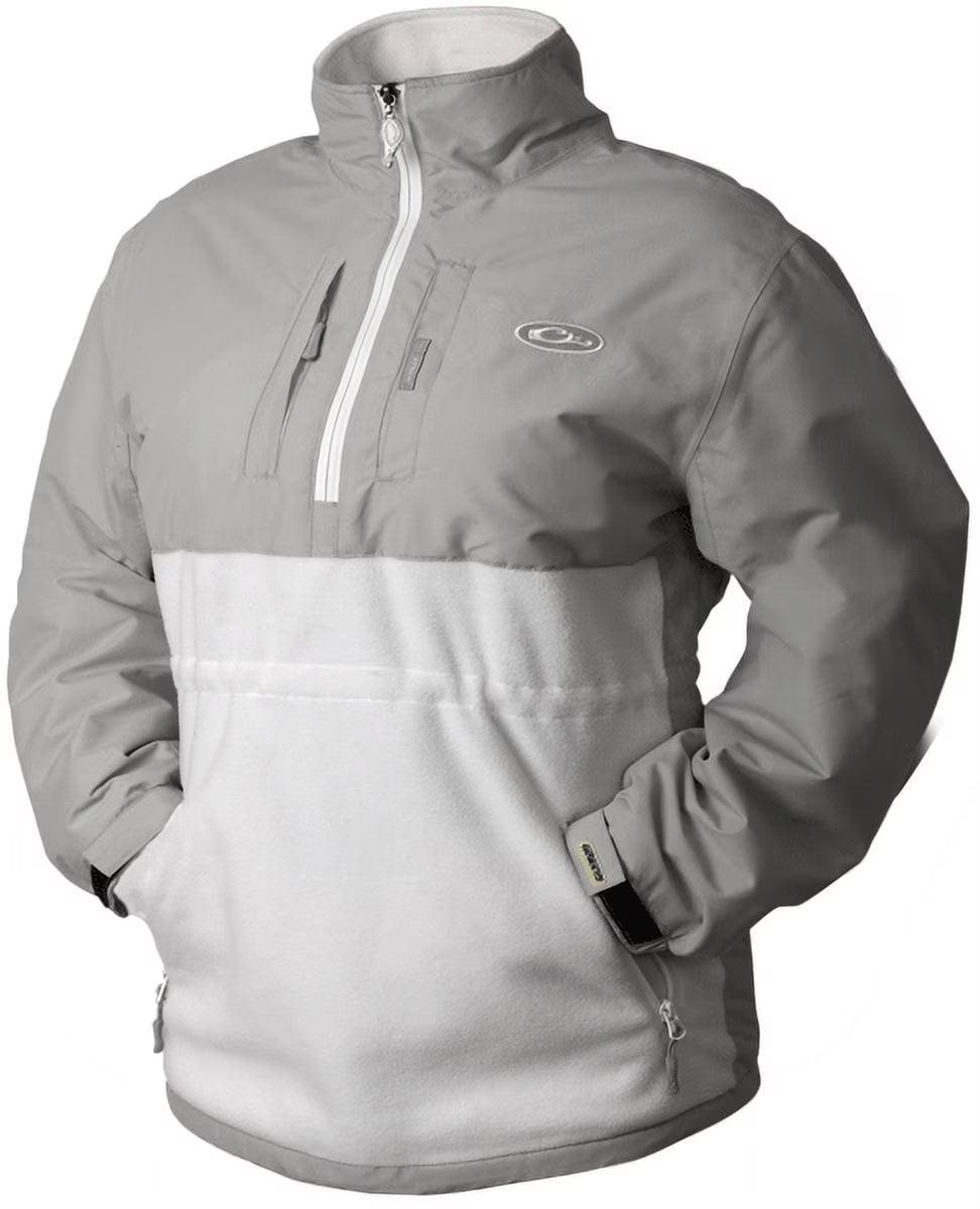 1/4 Zip Wht/Gray Q350