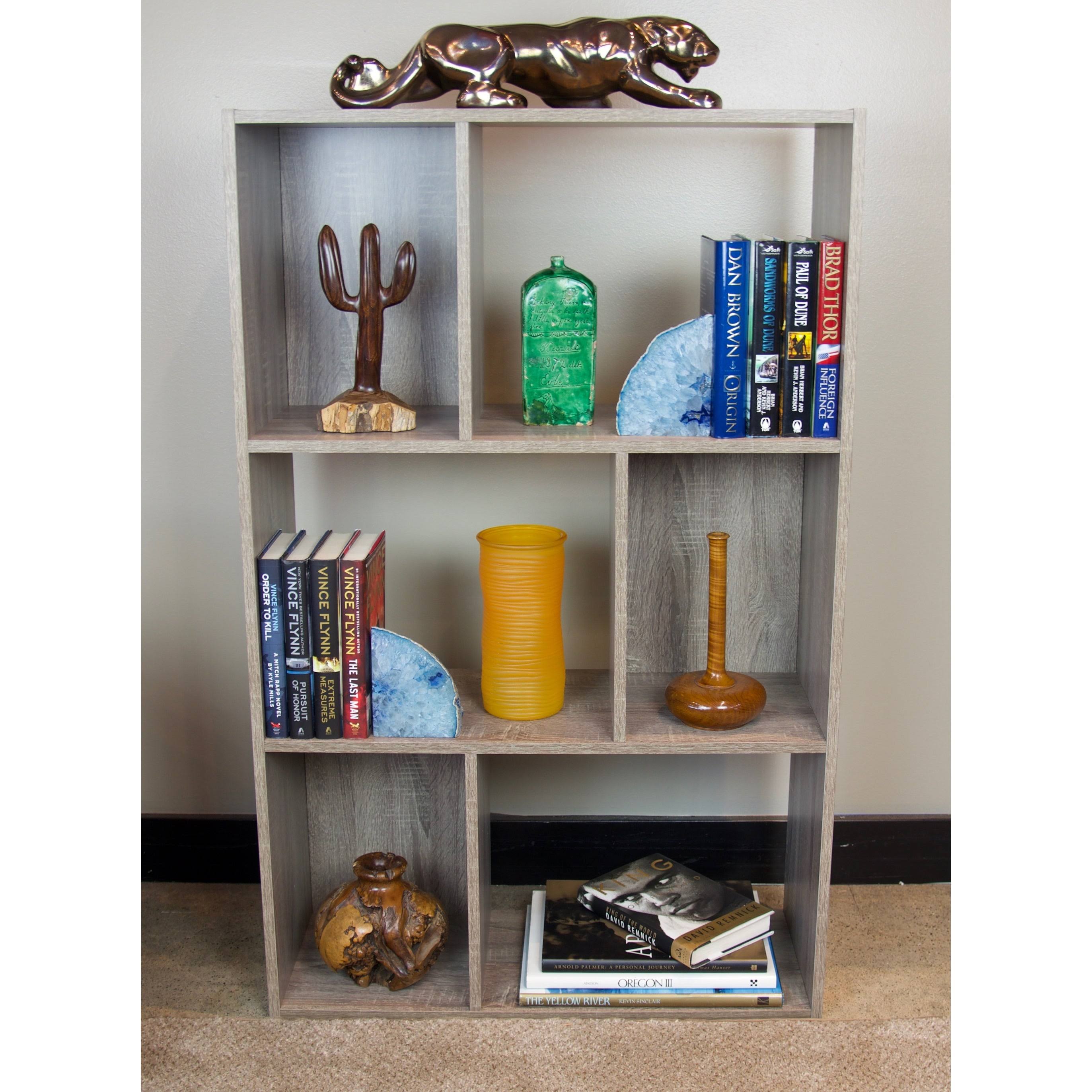 4 Tier Asymmetric Bookcase Console Driftwood K5661