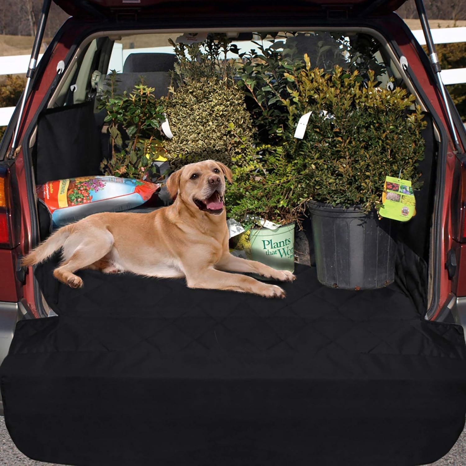 Nonslip Water Resistant Dog Car Seat Cover with Side Flap Protector Bumper Flap, Pack of 2 X420