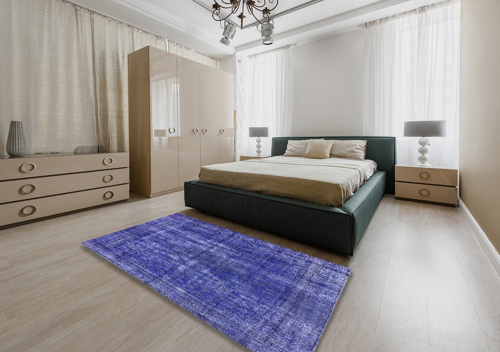 Blue Oriental Rectangle Area Rug A268