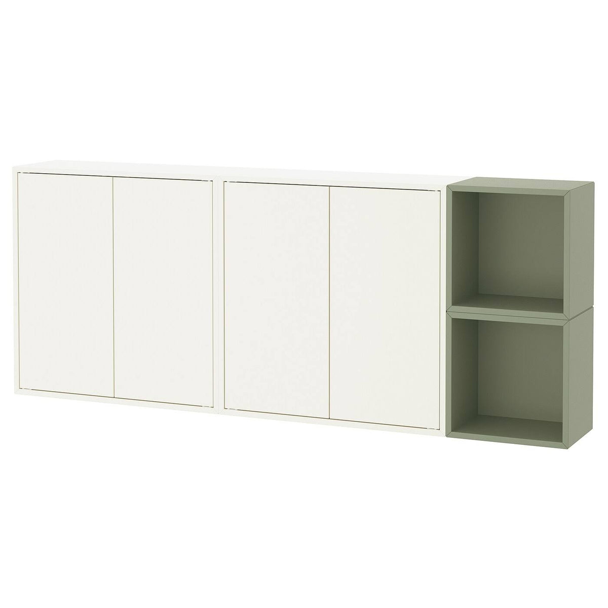 White/Light Green Wall-Mounted Cabinet Z446952