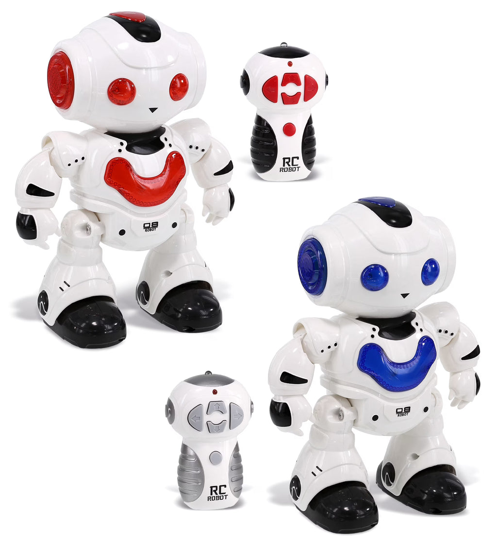 RC Robot Toys, Remote Control Red and Blue Interactive Robot Toy, Set of 2 F537577
